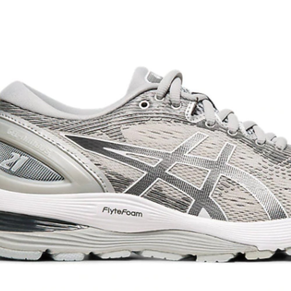 Women's Asics Gel-Nimbus 21, 7.5, Mid Grey/Silver